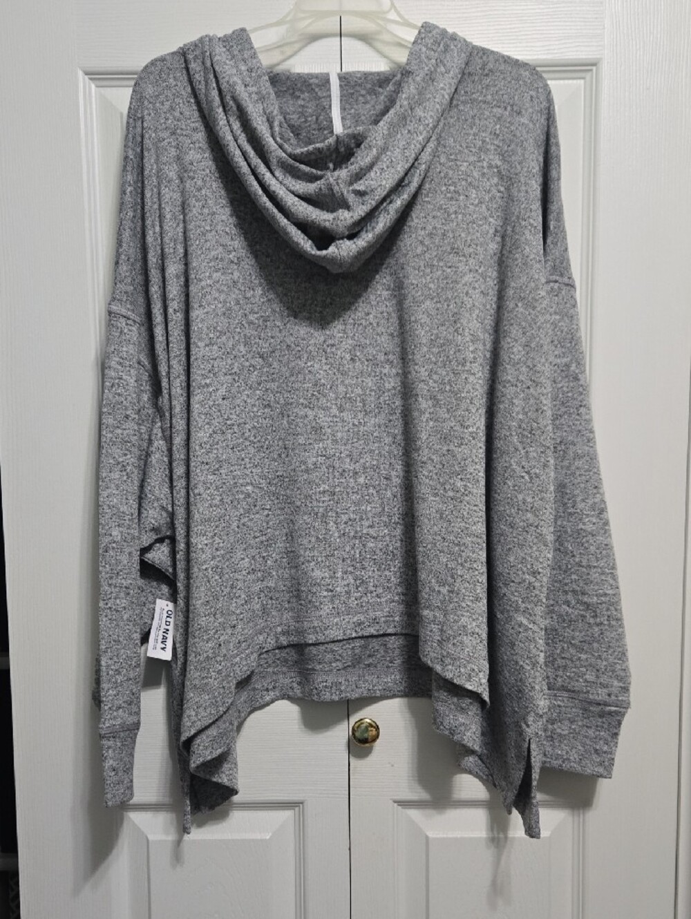 4X Cozy Gray Hooded Women's Sweater - Picture 3 of 3